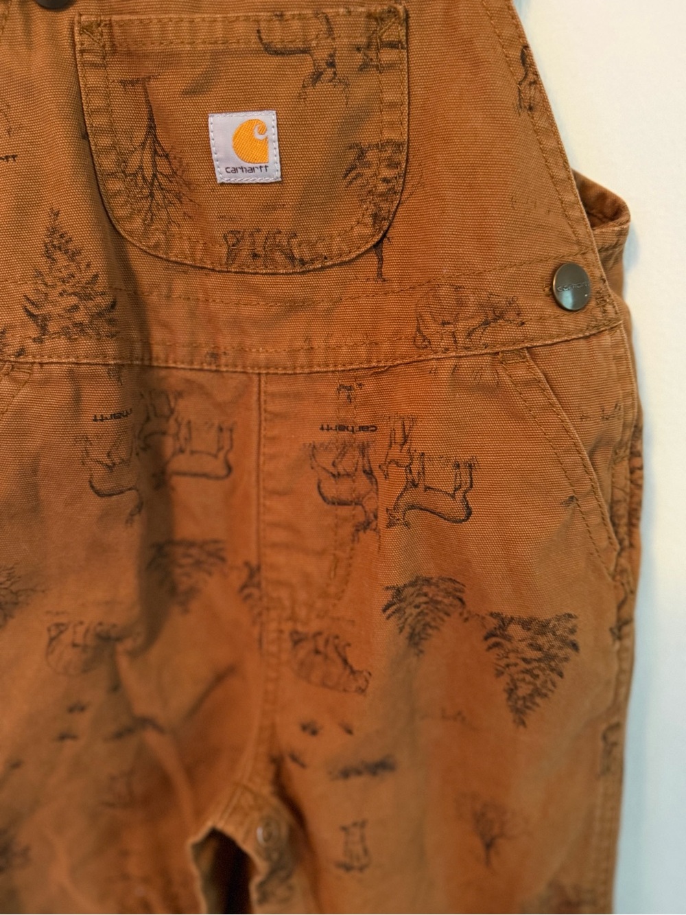 Carhartt Brown Animal Print Overalls - Picture 2 of 3